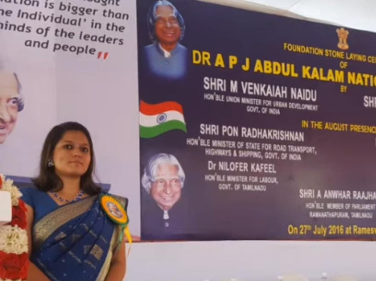 Emcee Monisha - Abdul Kalam Sir's Memorial Services